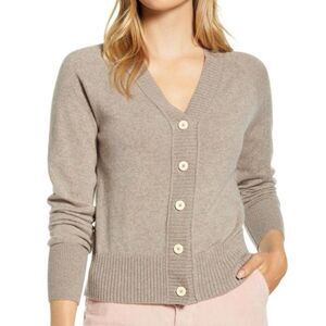 Everlane Recashmere Varsity Cardigan Sand Womens Sz XS Host Pick